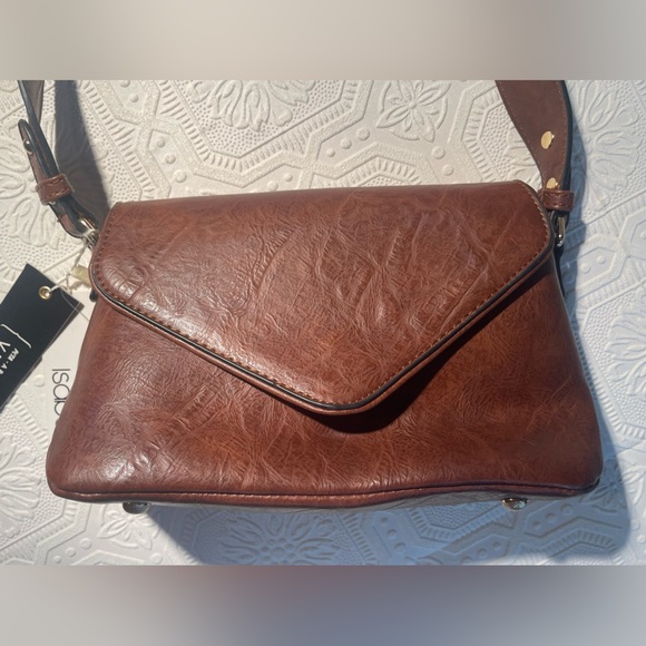 NWT Brown Isabelle Vegan Leather Adjustable Strap Shoulder Bag - Picture 3 of 11